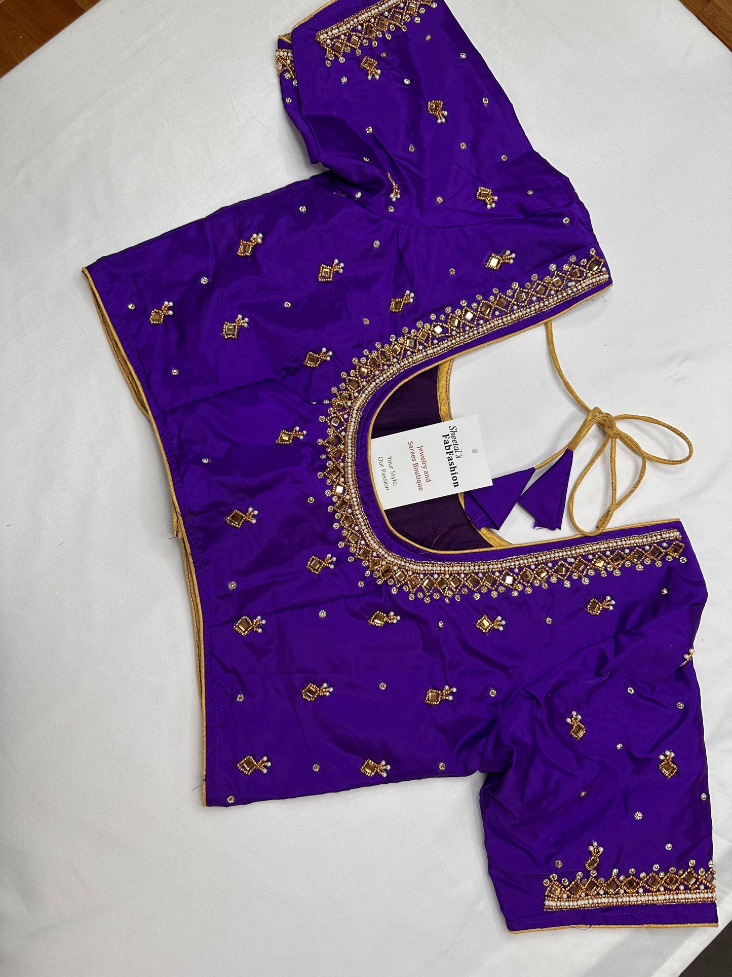 Brinjal Purple Maggam Aari Work Blouse