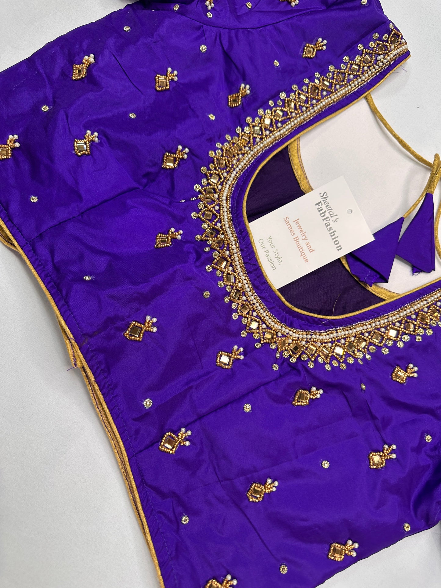 Brinjal Purple Maggam Aari Work Blouse