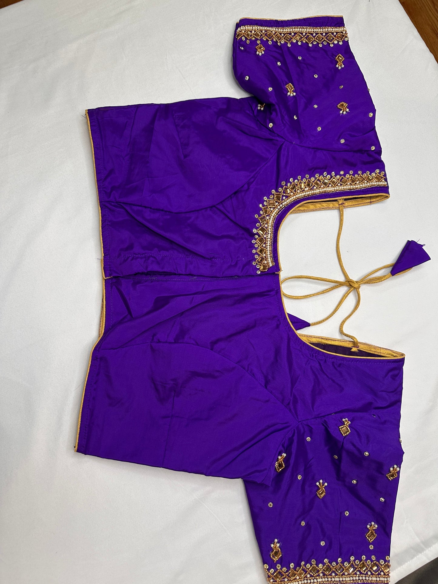 Brinjal Purple Maggam Aari Work Blouse