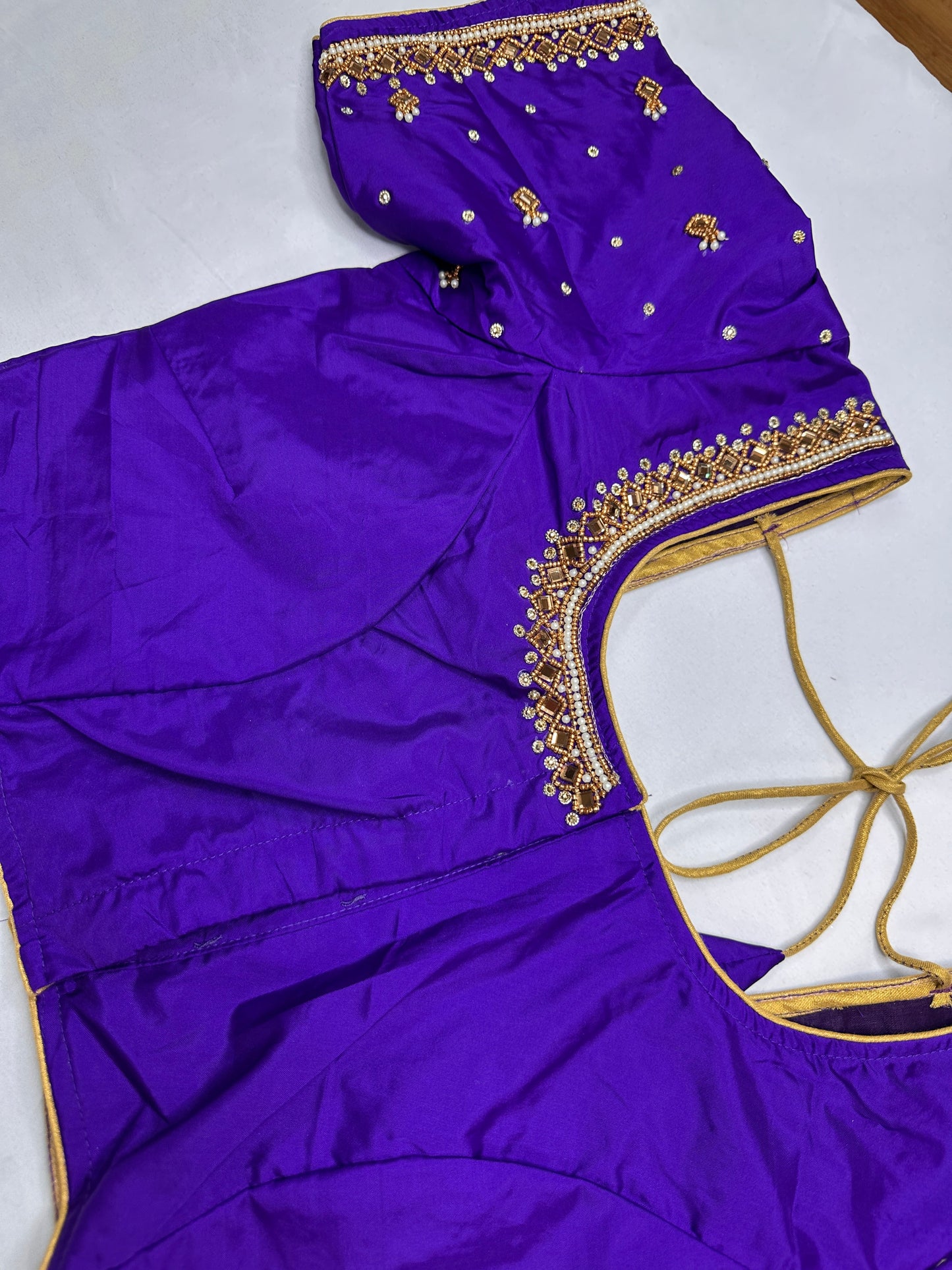 Brinjal Purple Maggam Aari Work Blouse