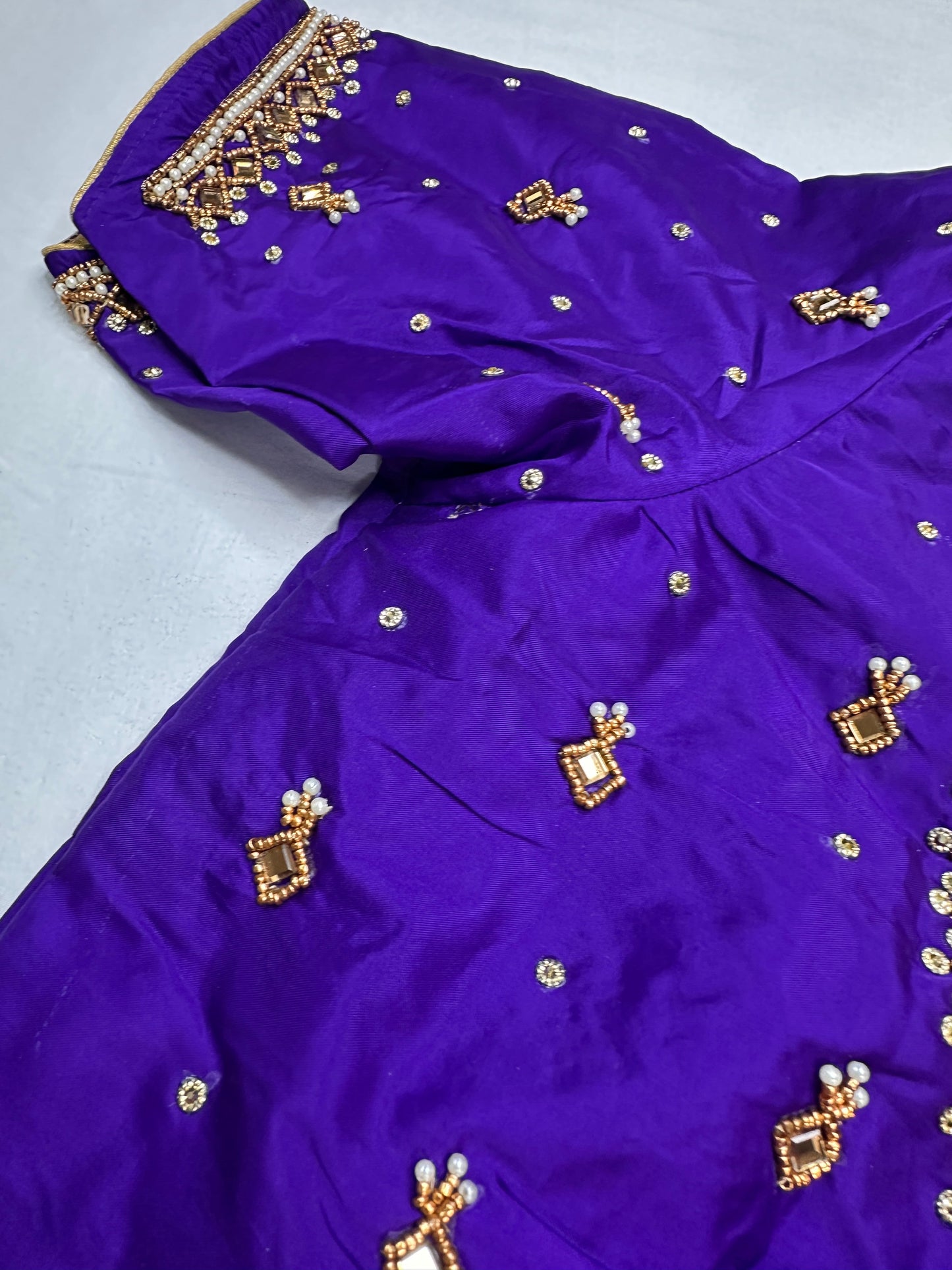 Brinjal Purple Maggam Aari Work Blouse