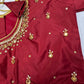 Maroon Red Maggam Aari Work Blouse