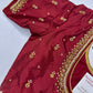 Maroon Red Maggam Aari Work Blouse