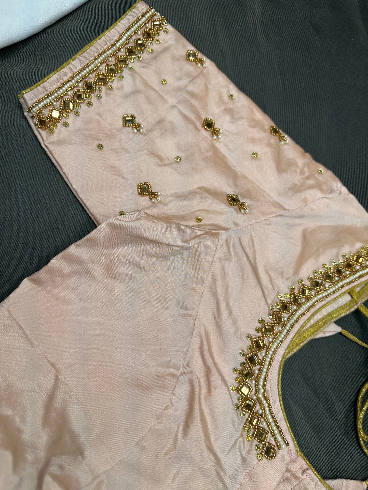 Light Pink Maggam Aari Work Blouse