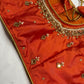 Orange Maggam Aari Work Blouse