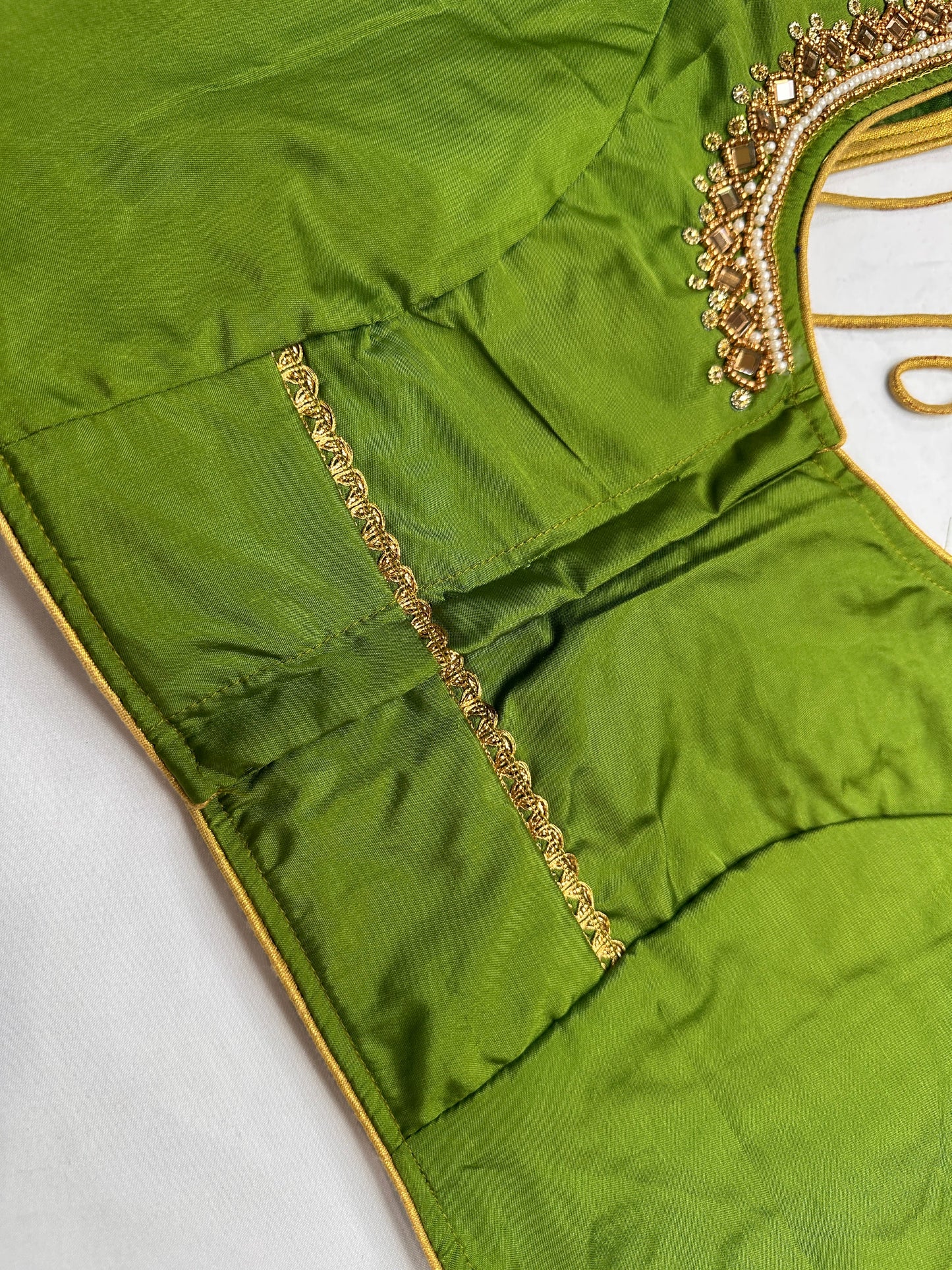 Green Maggam Aari Work Blouse