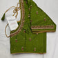 Green Maggam Aari Work Blouse