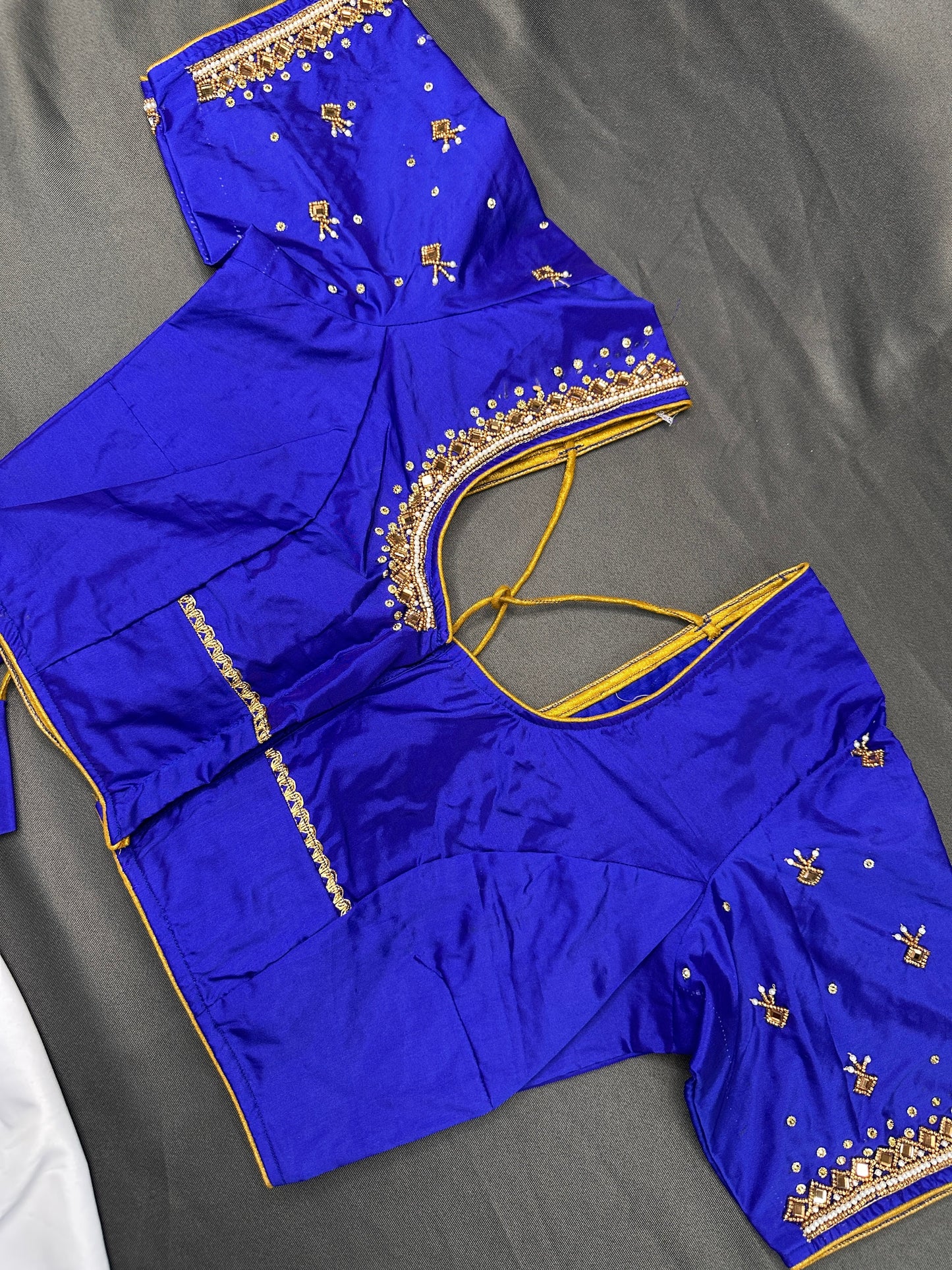 Blue Maggam Aari Work Blouse