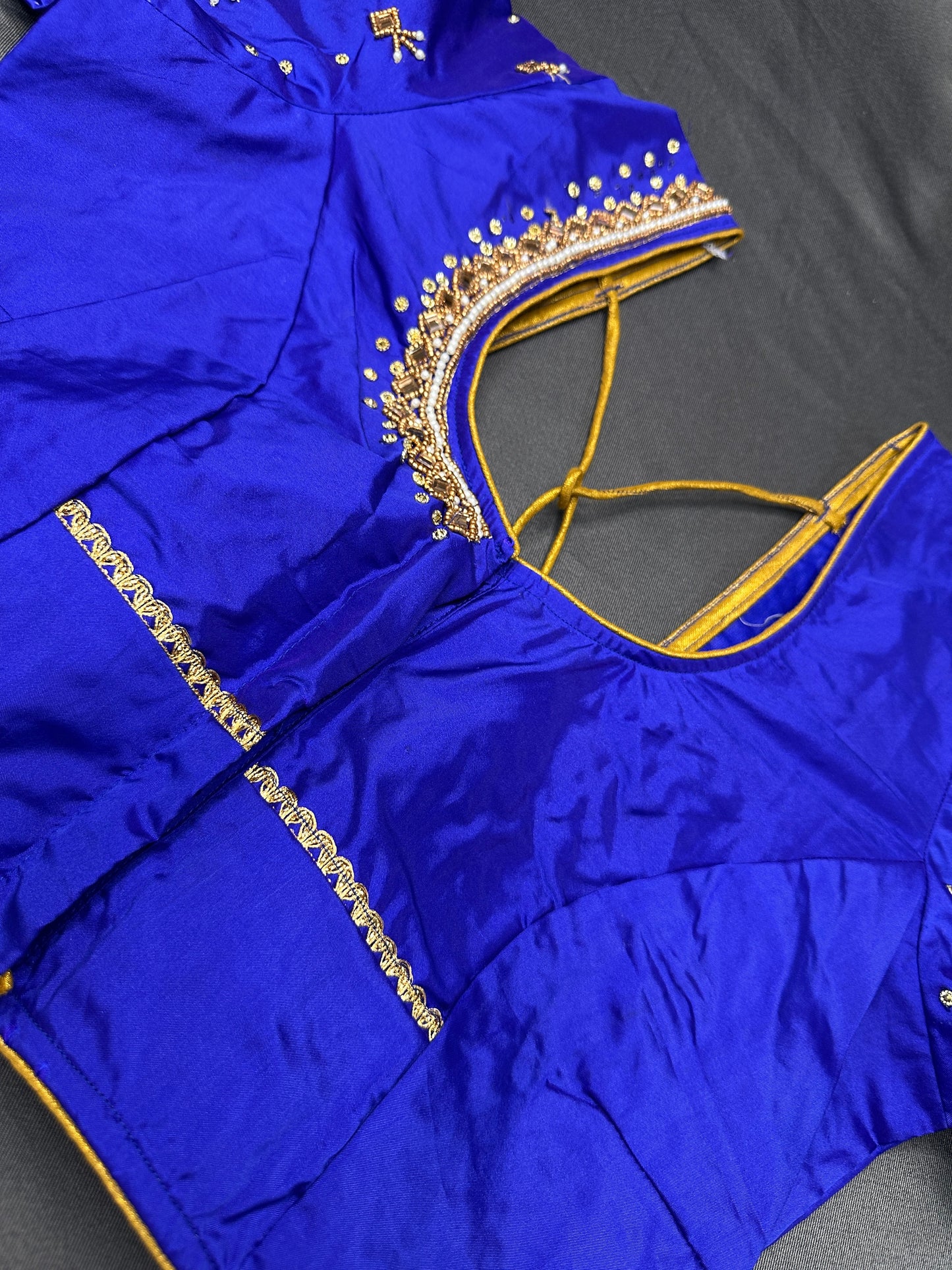 Blue Maggam Aari Work Blouse