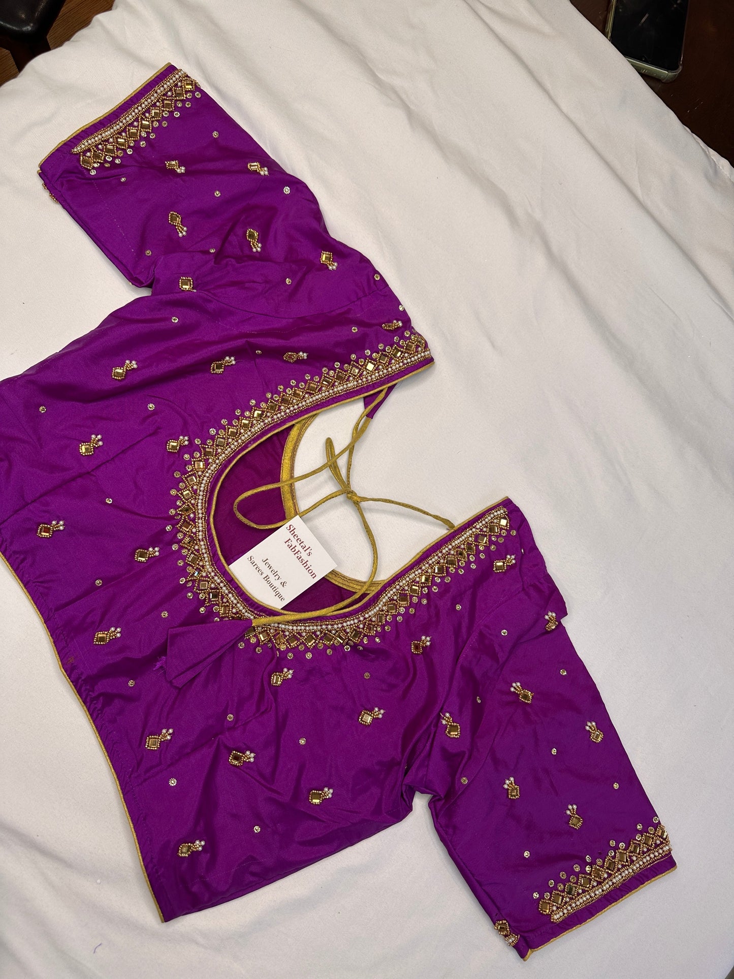 Maggenta Purple Maggam Aari Work Blouse