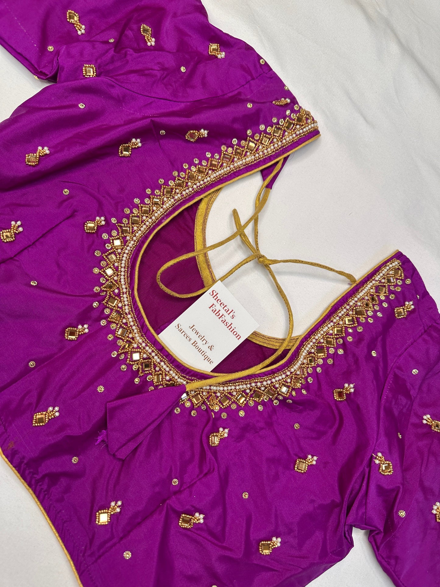 Maggenta Purple Maggam Aari Work Blouse