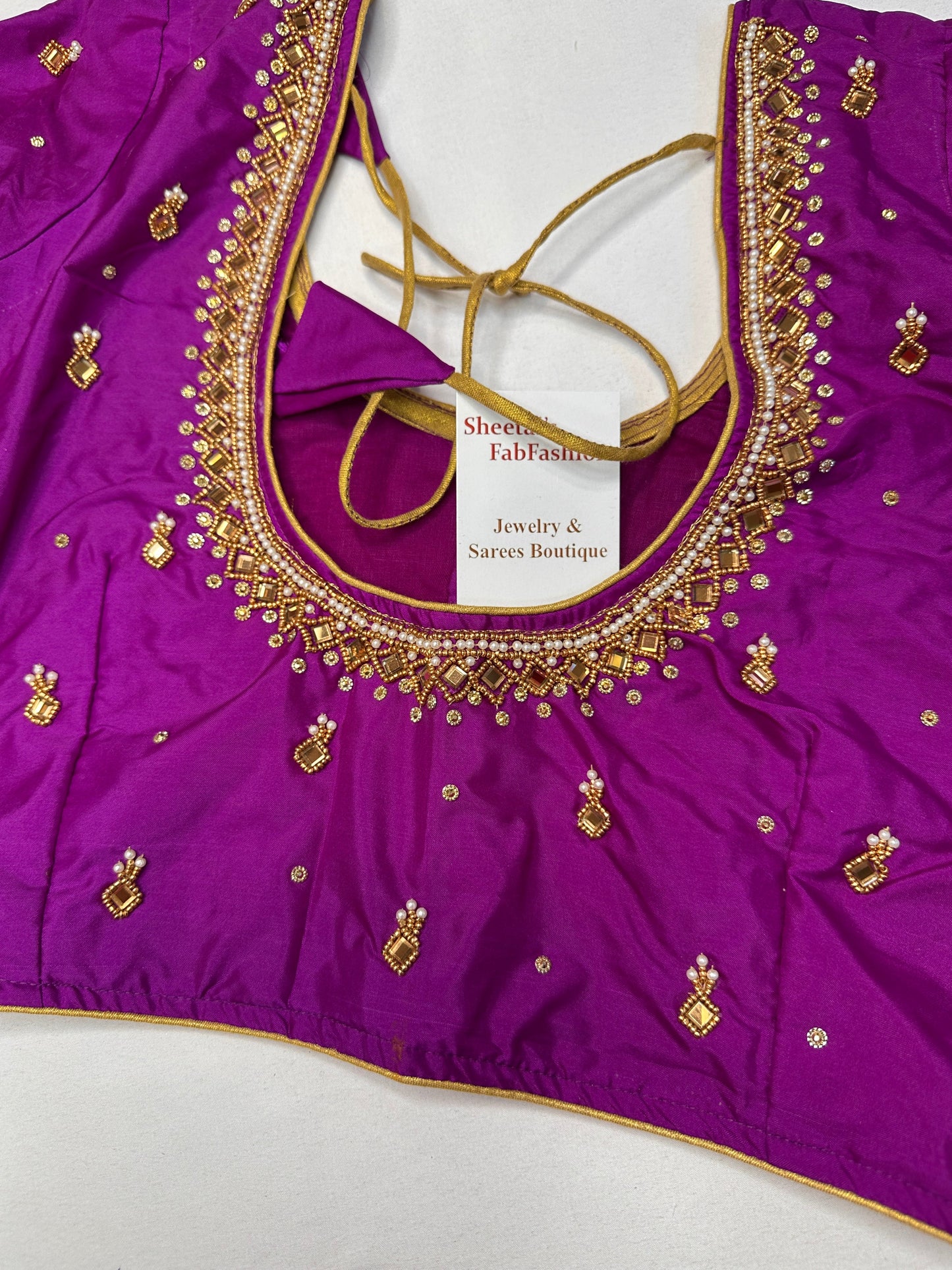 Maggenta Purple Maggam Aari Work Blouse