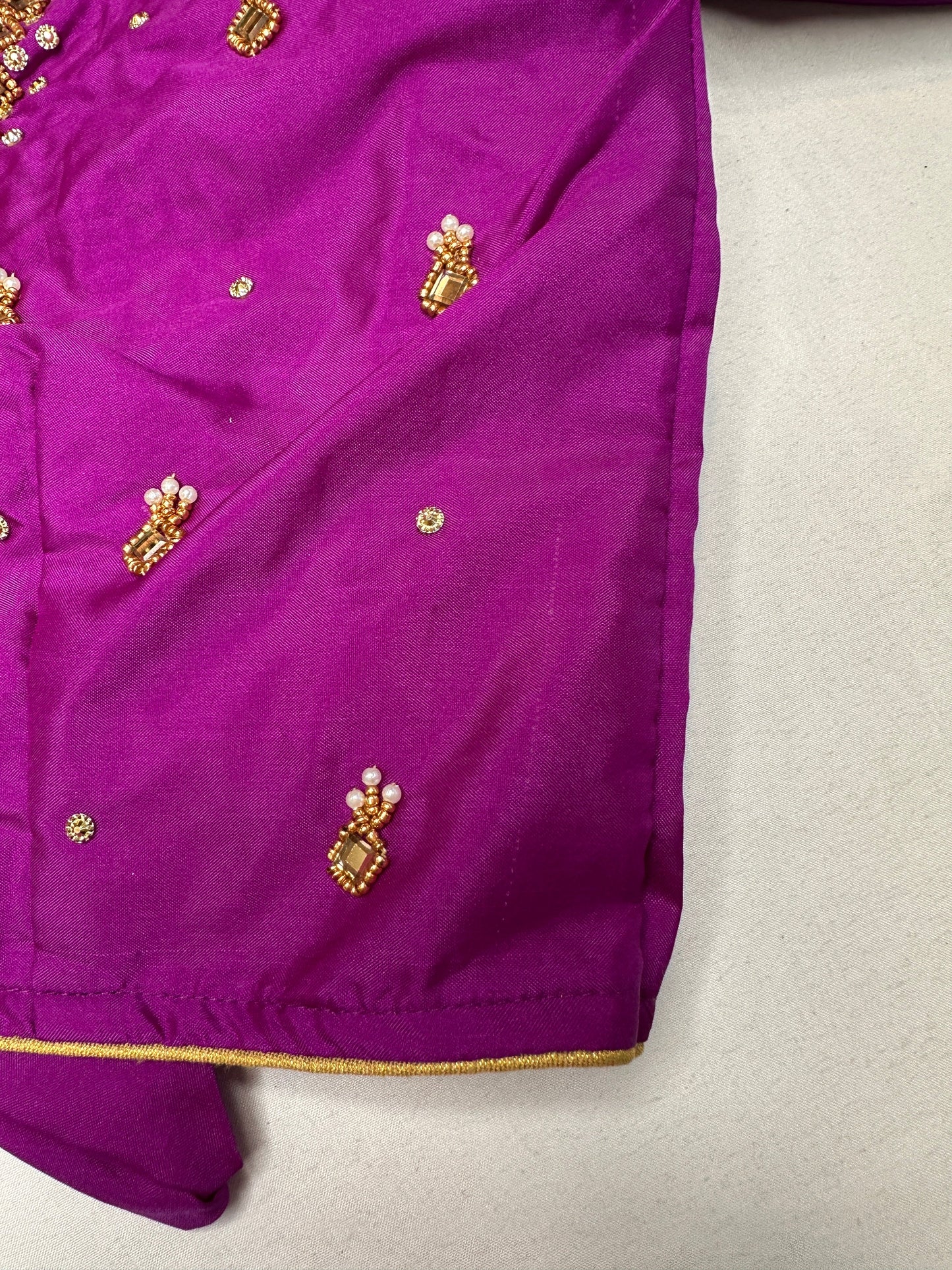 Maggenta Purple Maggam Aari Work Blouse