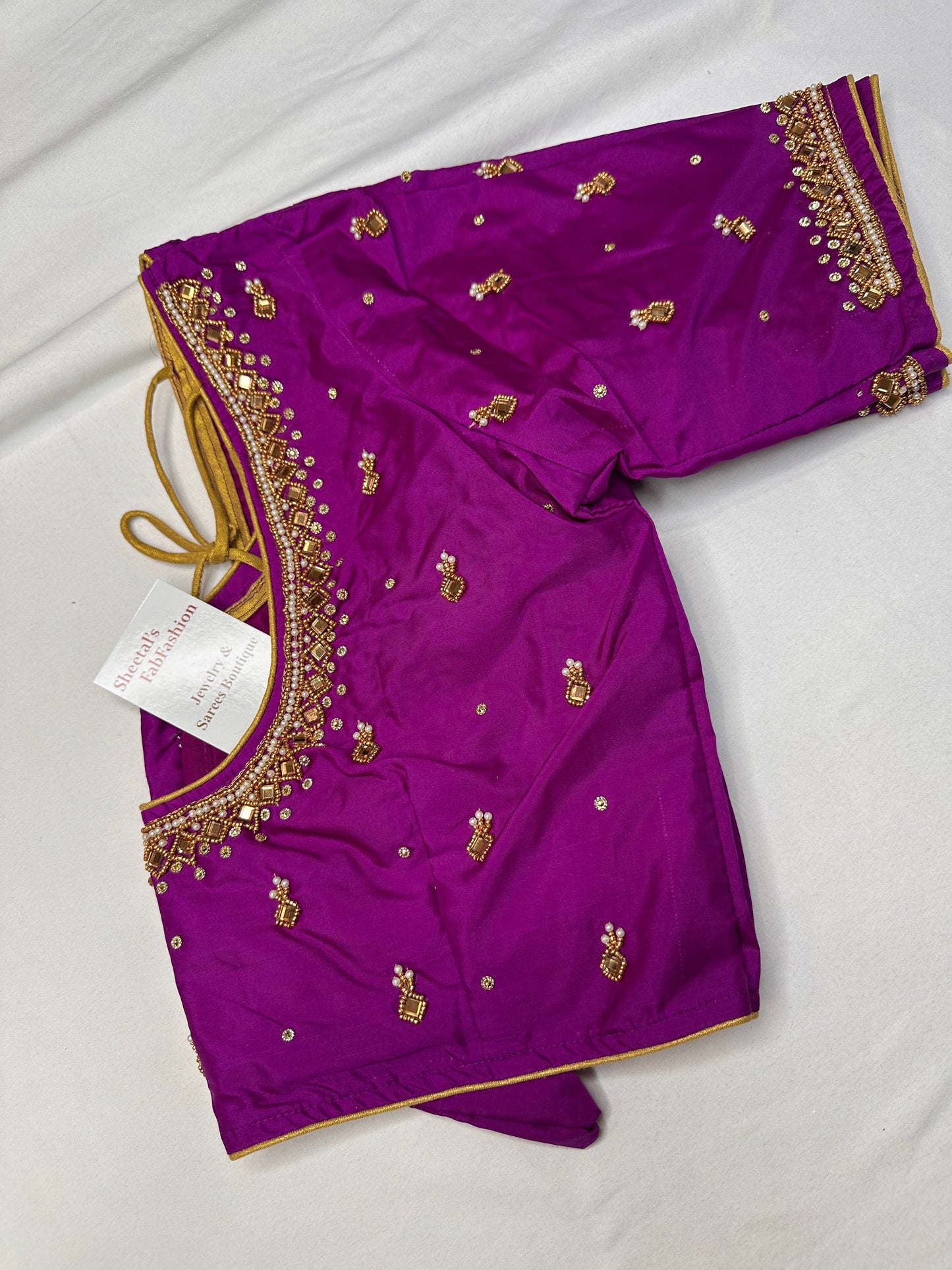 Maggenta Purple Maggam Aari Work Blouse