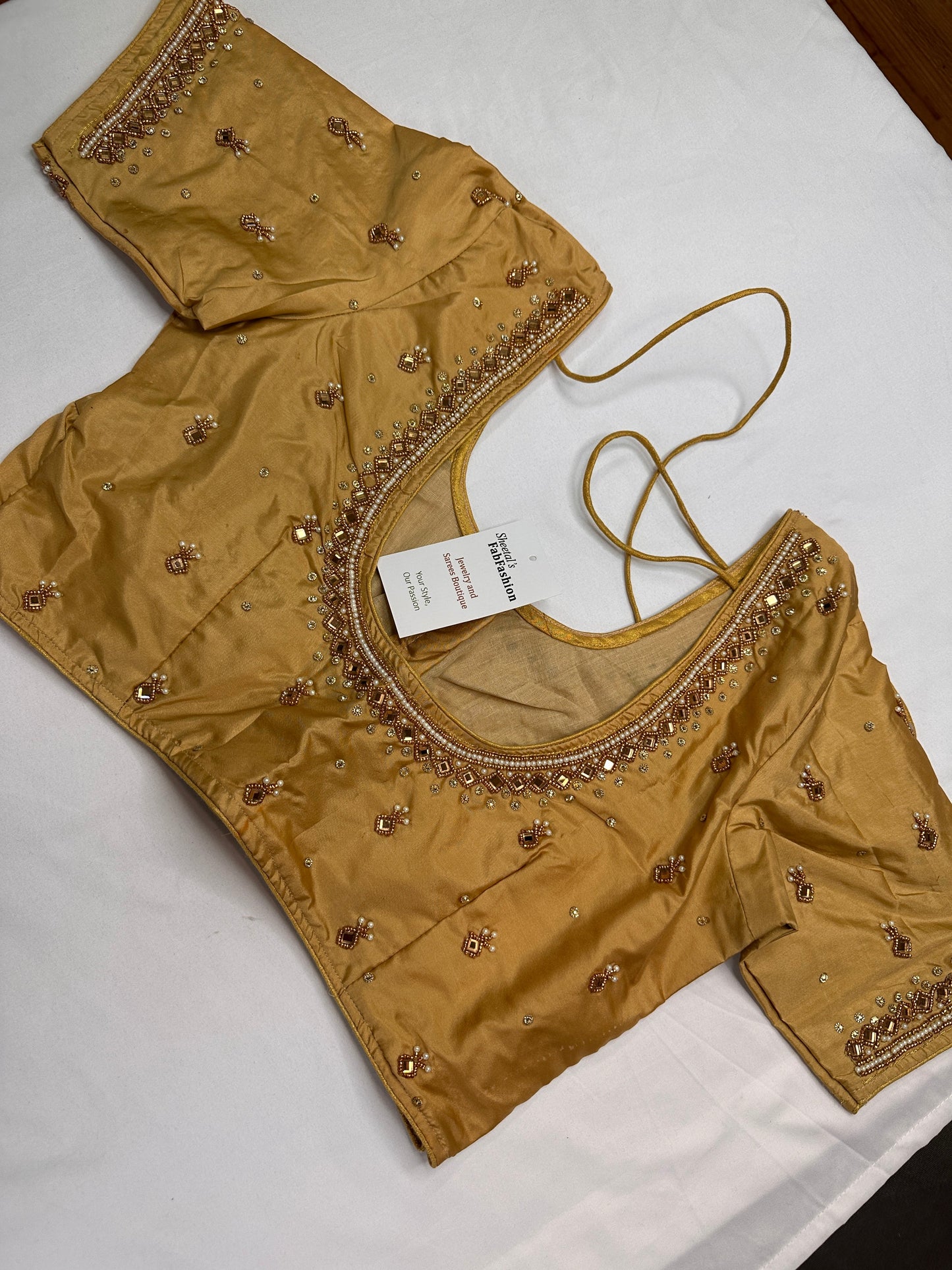 Gold Maggam Aari Work Blouse