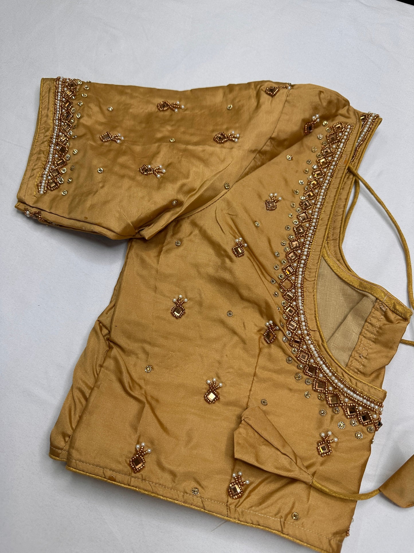 Gold Maggam Aari Work Blouse
