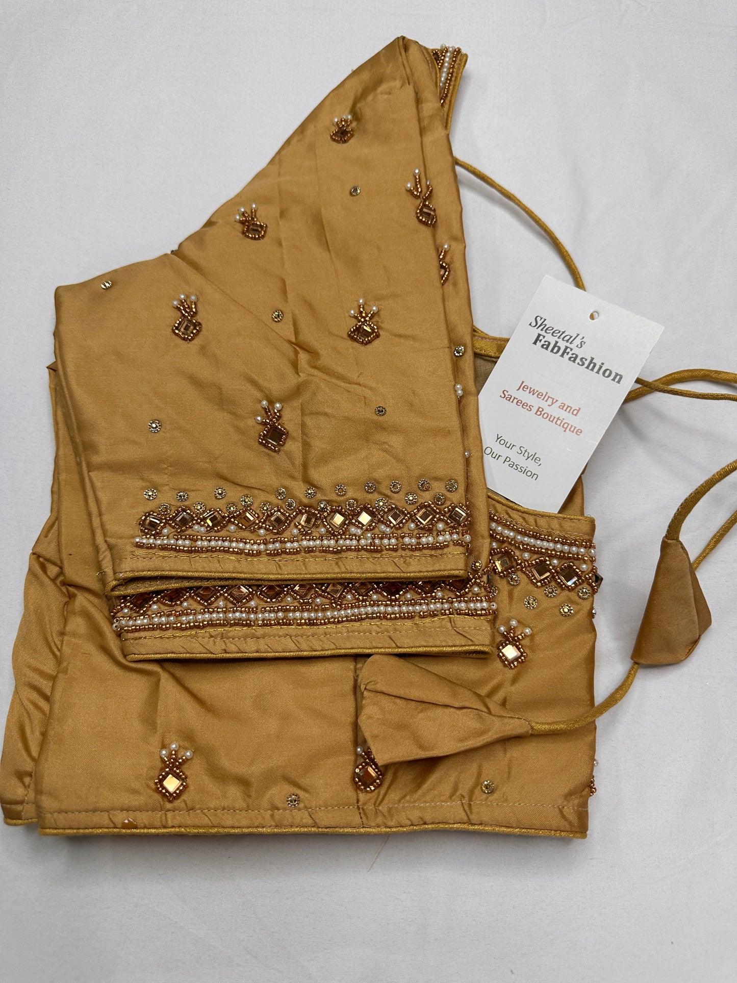 Gold Maggam Aari Work Blouse