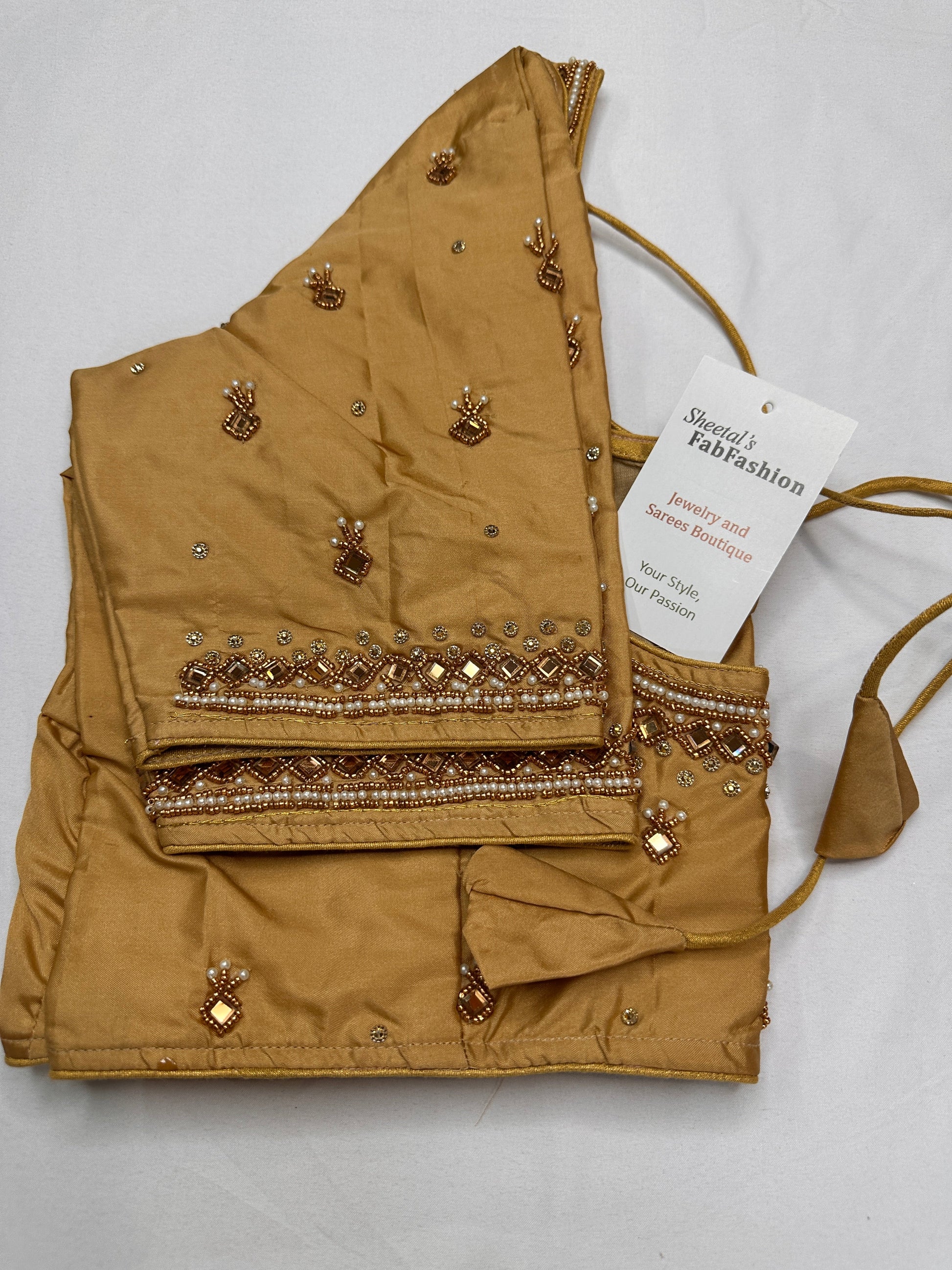 Gold Maggam Aari Work Blouse