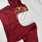Marron Red Pearl Maggam Aari Work Blouse
