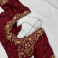 Marron Red Pearl Maggam Aari Work Blouse