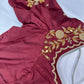 Marron Red Pearl Maggam Aari Work Blouse