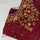 Marron Red Pearl Maggam Aari Work Blouse