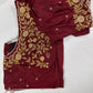 Marron Red Pearl Maggam Aari Work Blouse