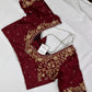 Marron Red Pearl Maggam Aari Work Blouse