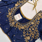 Blue Pearl Maggam Aari Work Blouse