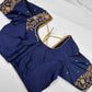 Blue Pearl Maggam Aari Work Blouse