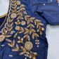 Blue Pearl Maggam Aari Work Blouse