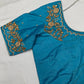 Feroza Blue Pearl Maggam Aari Work Blouse