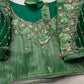 Tissue Silk Green Maggam Pearl Net Blouse