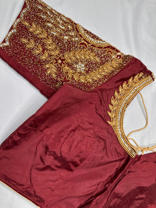 Peacock ZigZag Maggam Aari Blouse