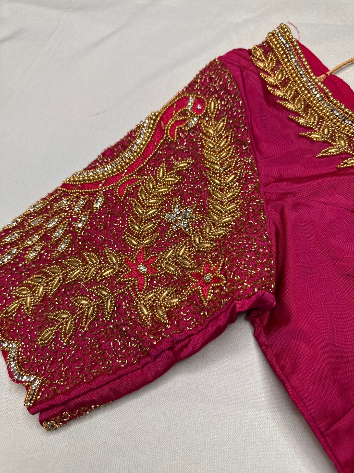 Peacock ZigZag Maggam Aari Blouse