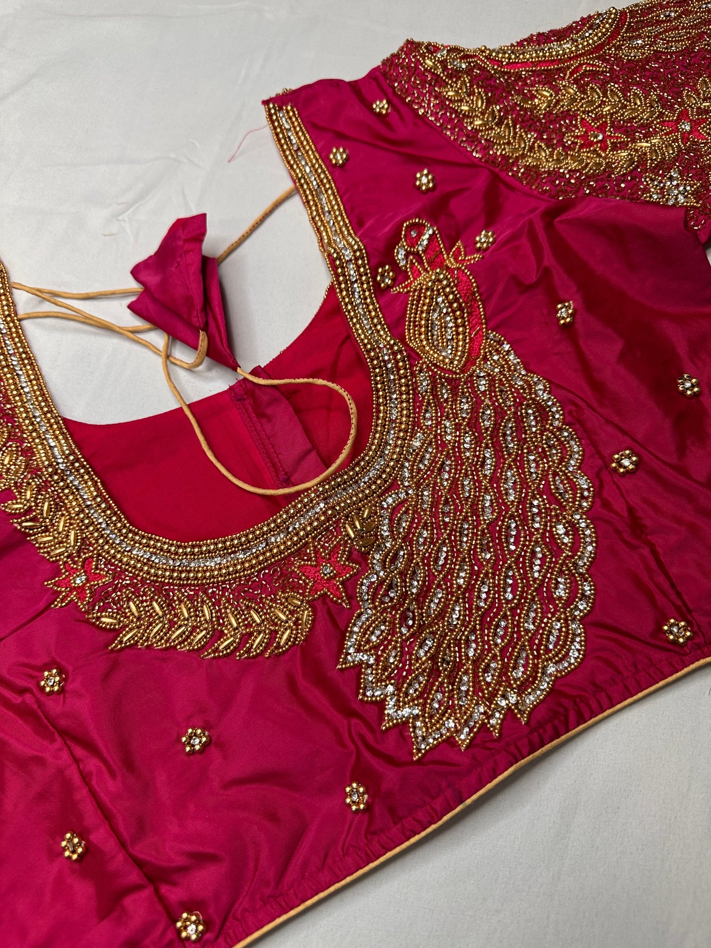 Peacock ZigZag Maggam Aari Blouse
