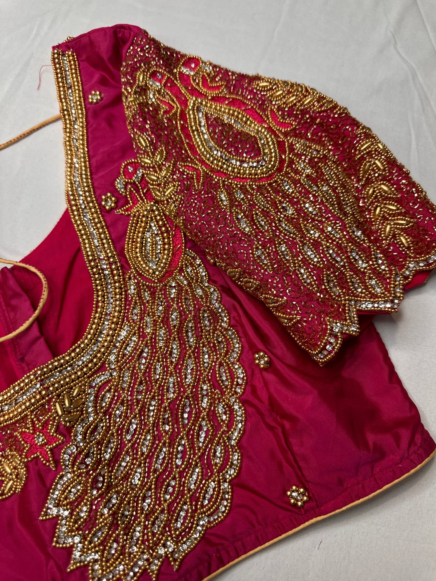 Peacock ZigZag Maggam Aari Blouse