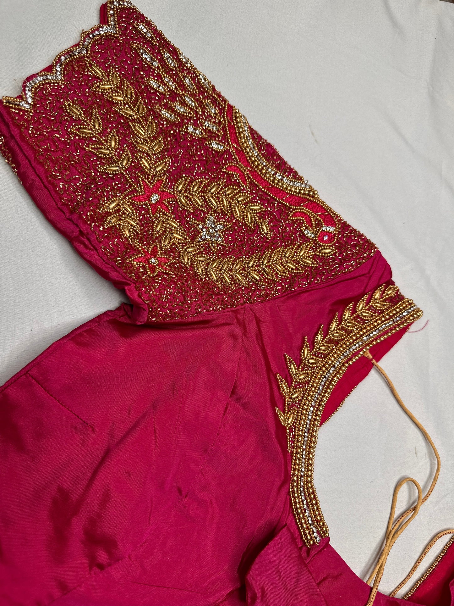 Peacock ZigZag Maggam Aari Blouse