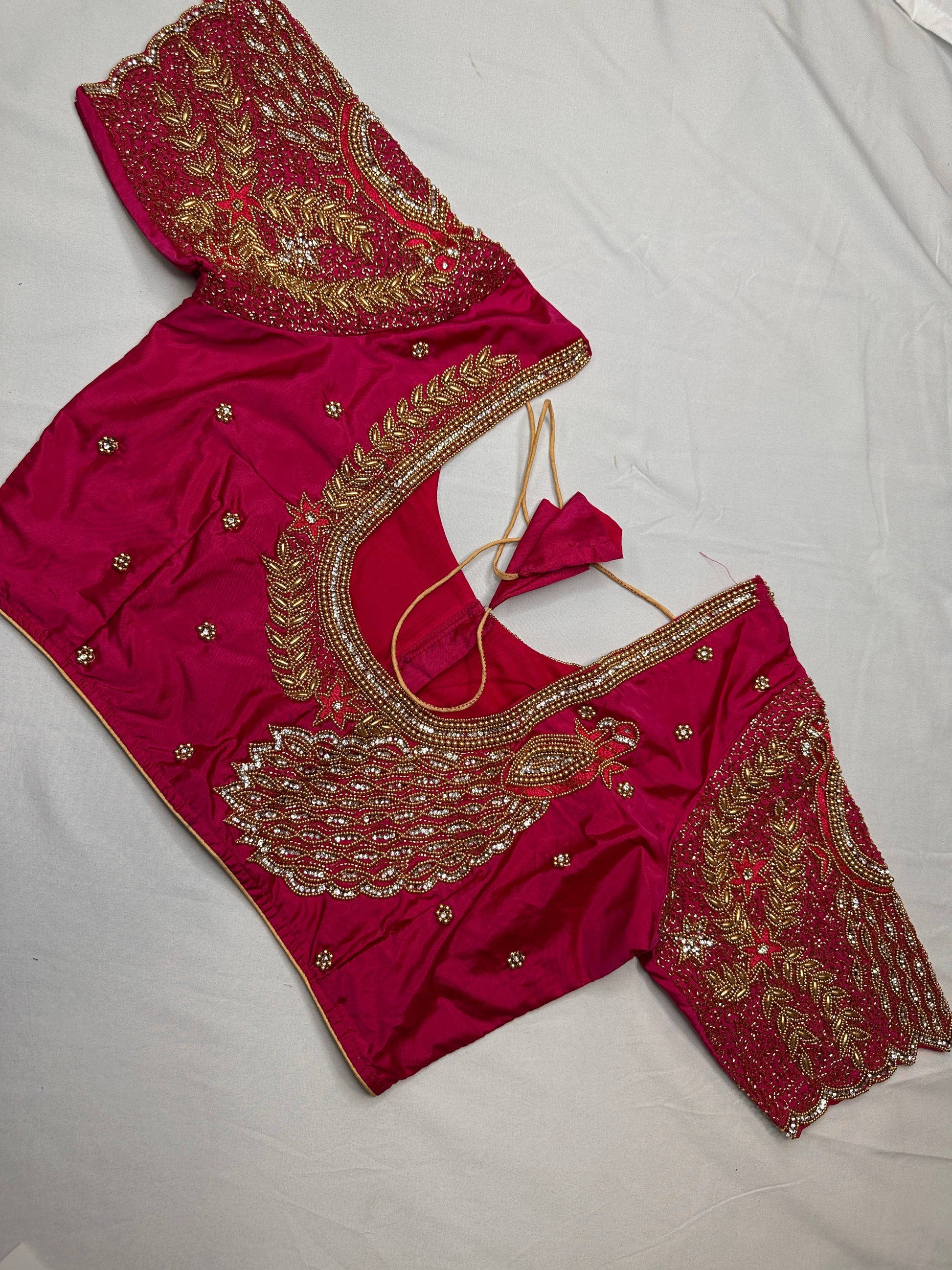 Peacock ZigZag Maggam Aari Blouse
