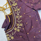 Plum Brown Pearl Kardana Maggam Aari Work Blouse
