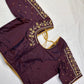 Plum Brown Pearl Kardana Maggam Aari Work Blouse