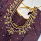 Plum Brown Pearl Kardana Maggam Aari Work Blouse