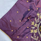 Plum Brown Pearl Kardana Maggam Aari Work Blouse
