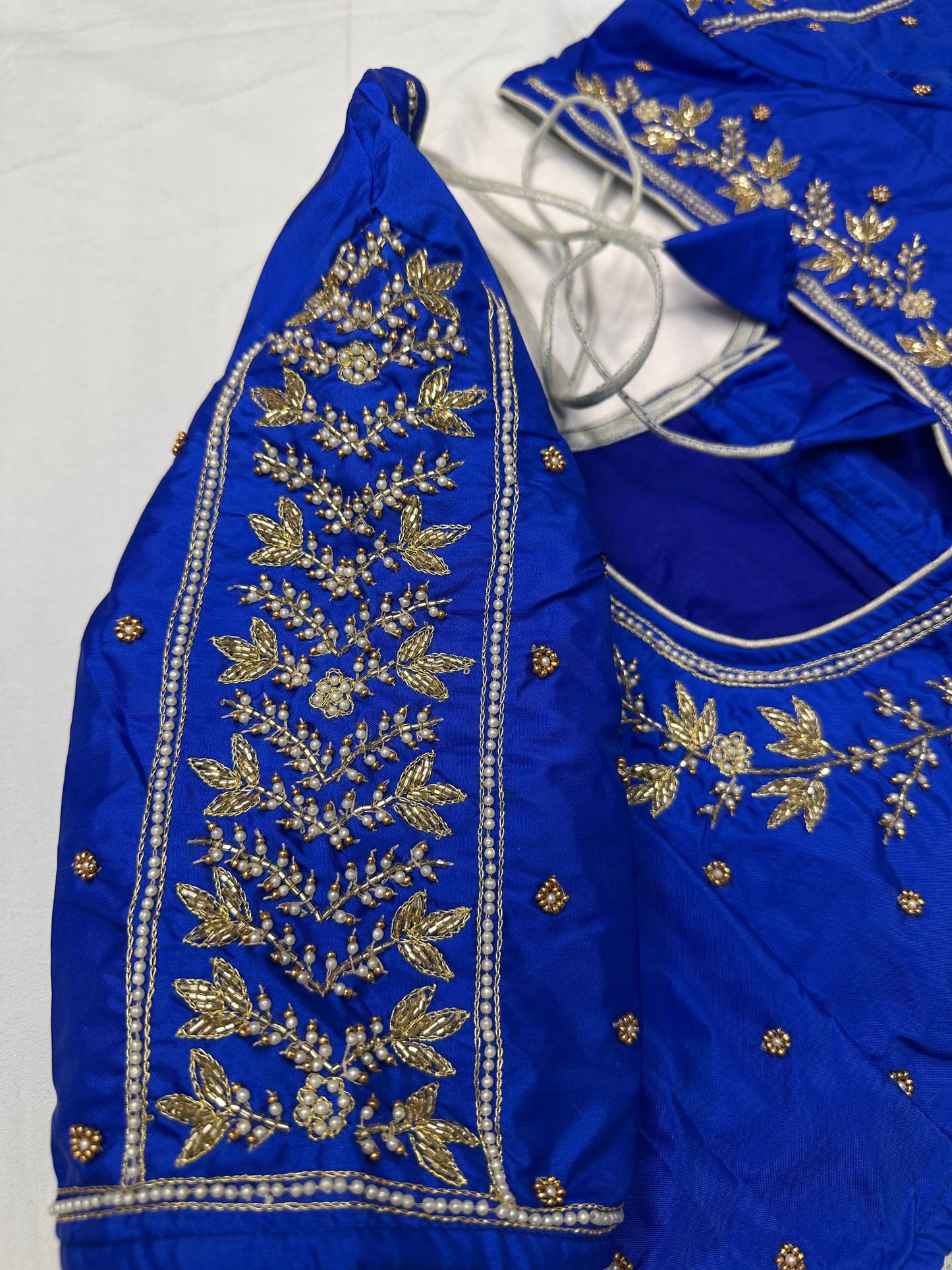 Blue Pearl Kardana Maggam Aari Work Blouse