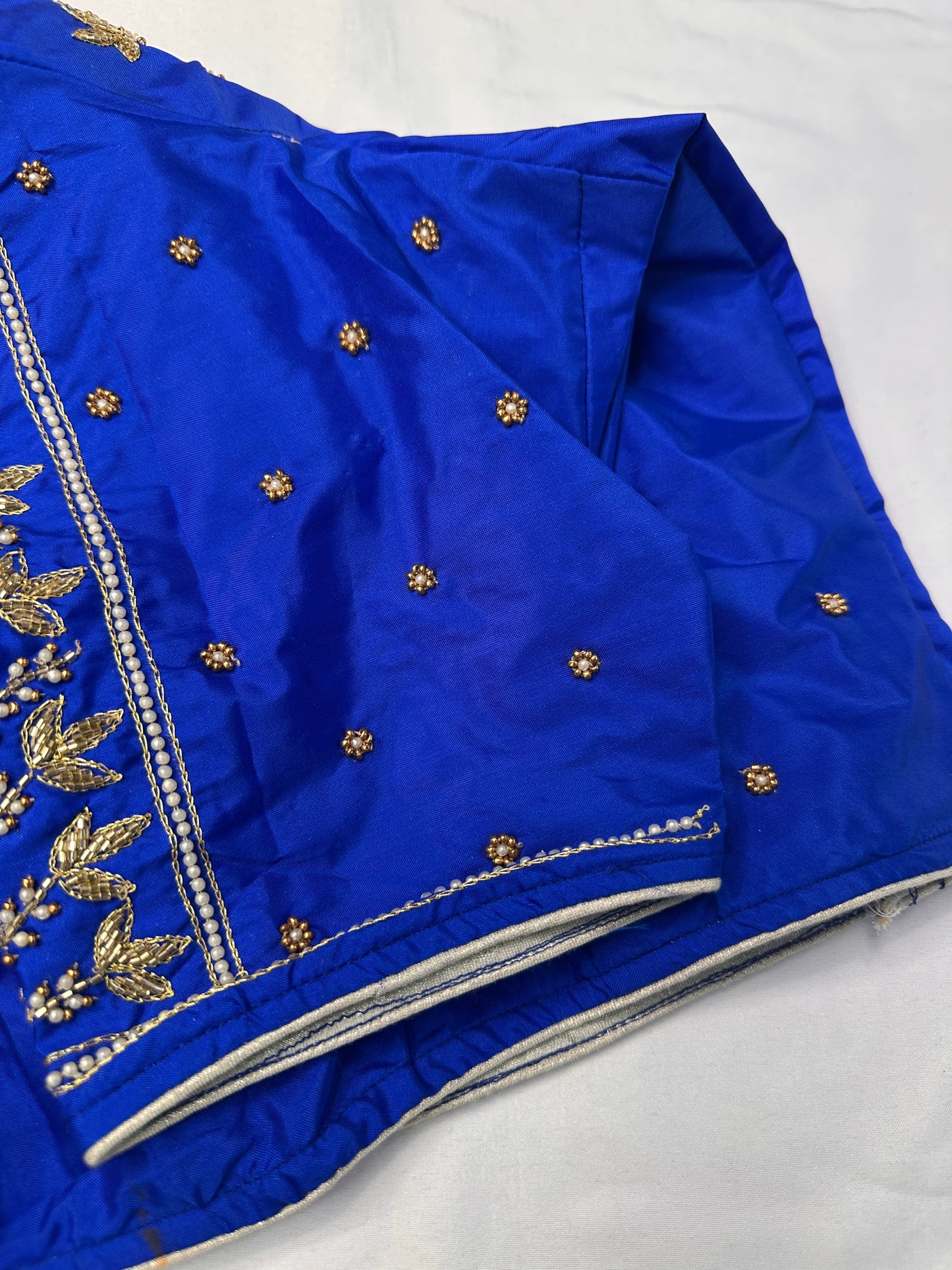 Blue Pearl Kardana Maggam Aari Work Blouse