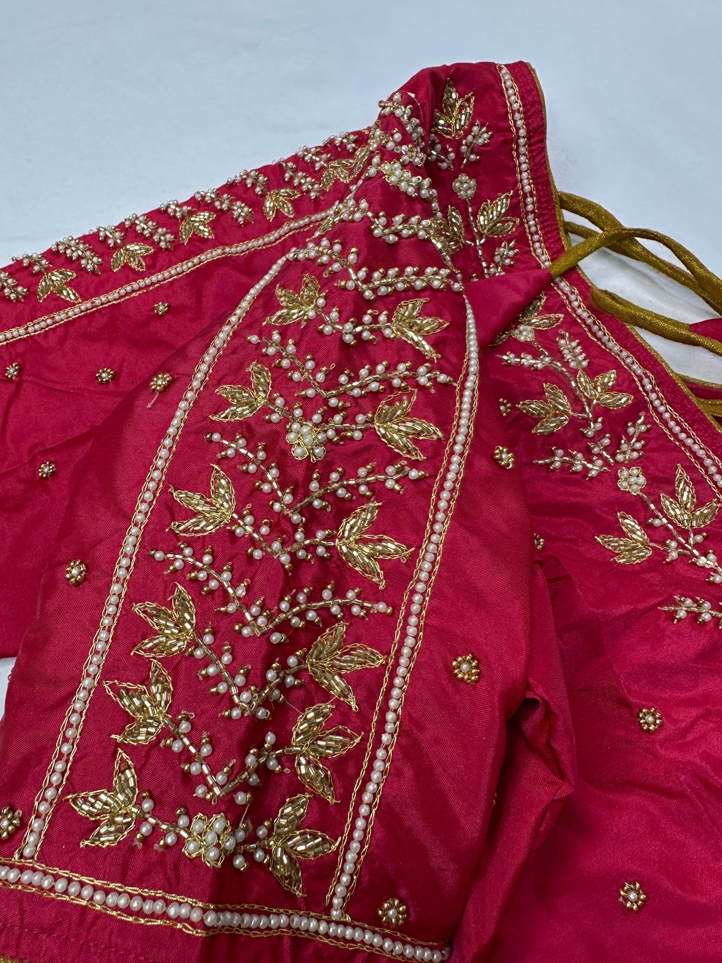 Pink Pearl Kardana Maggam Aari Work Blouse