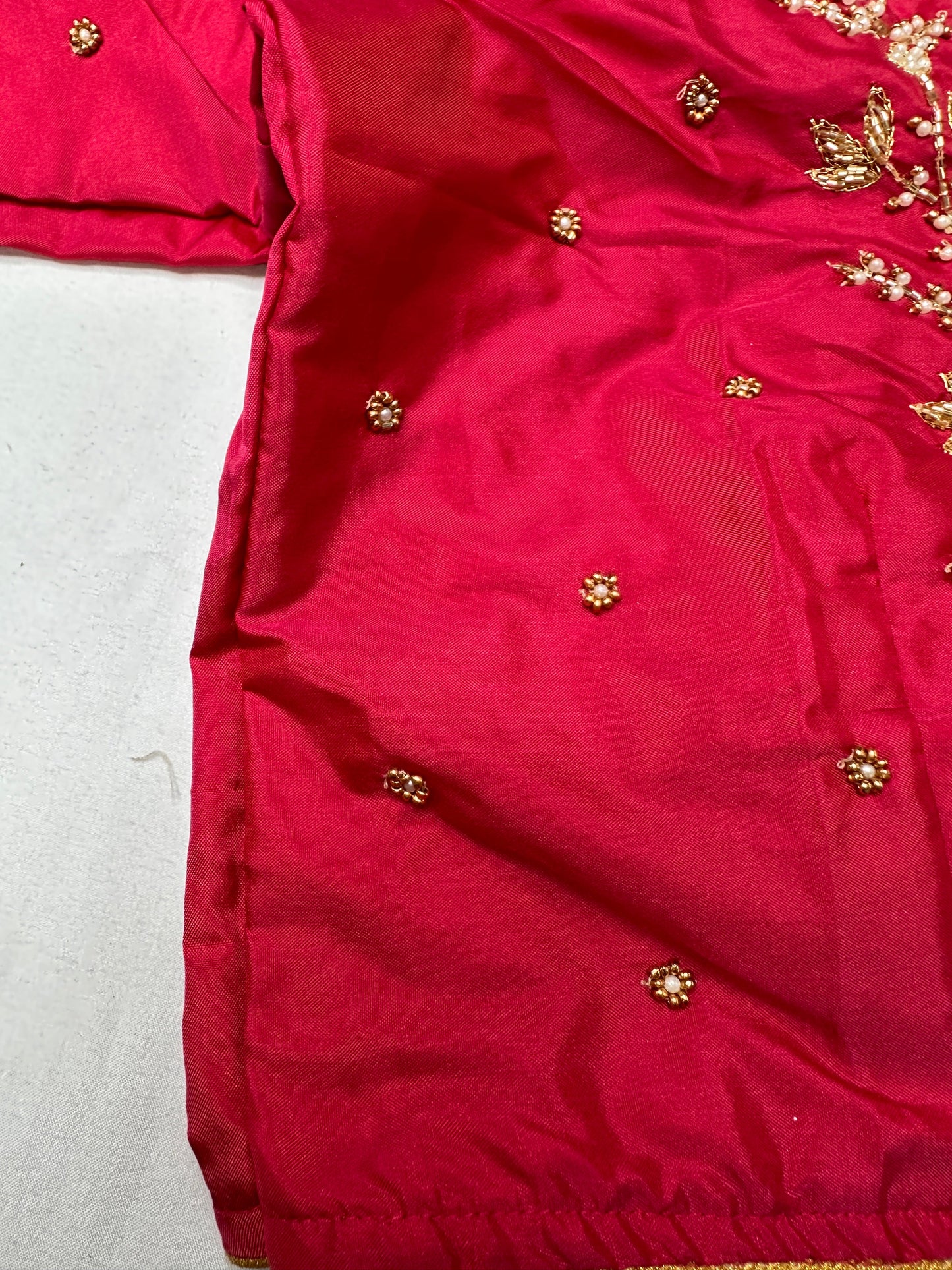 Pink Pearl Kardana Maggam Aari Work Blouse