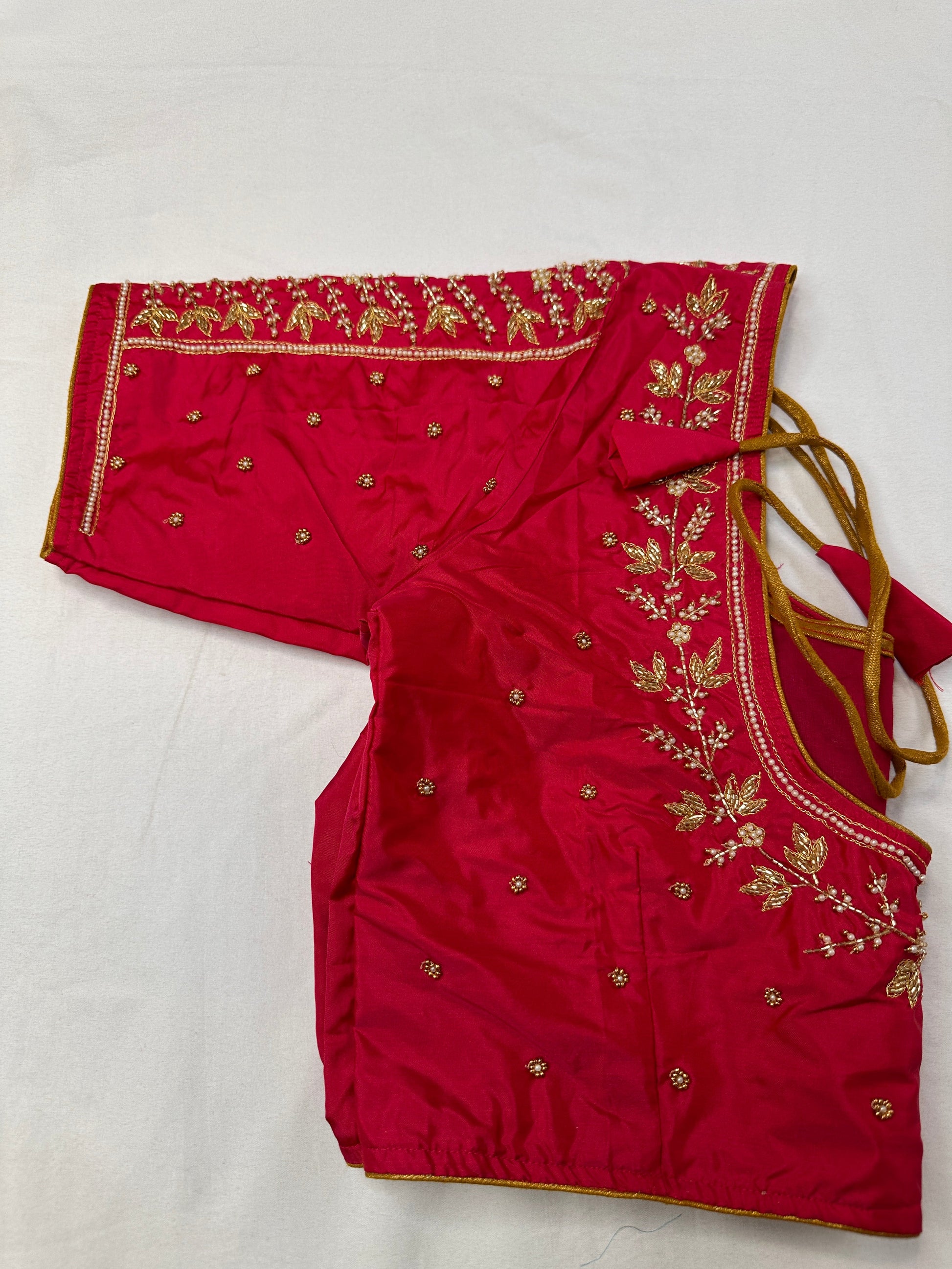 Pink Pearl Kardana Maggam Aari Work Blouse