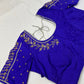 Blue Pearl Kardana Maggam Aari Work Blouse