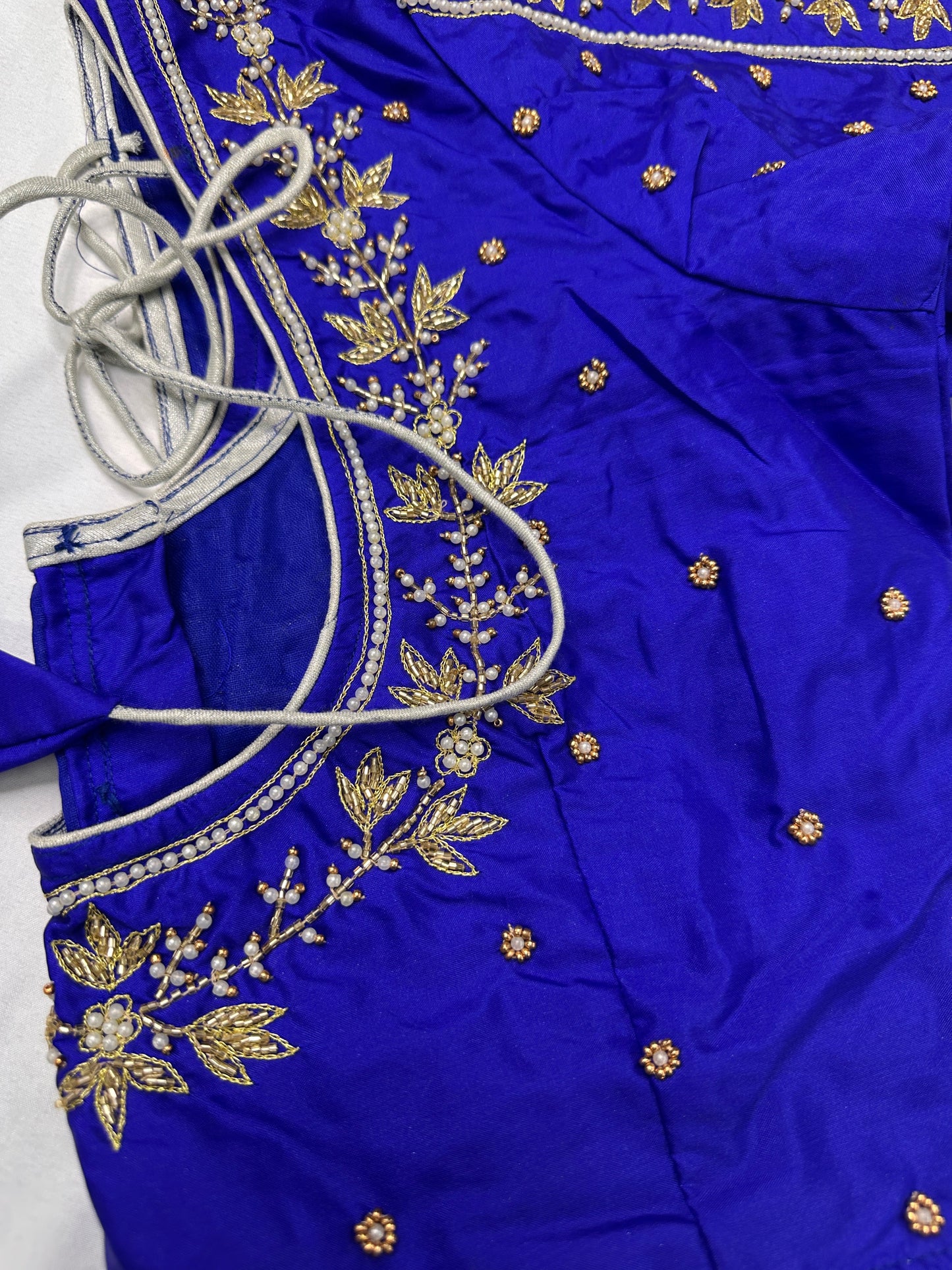 Blue Pearl Kardana Maggam Aari Work Blouse